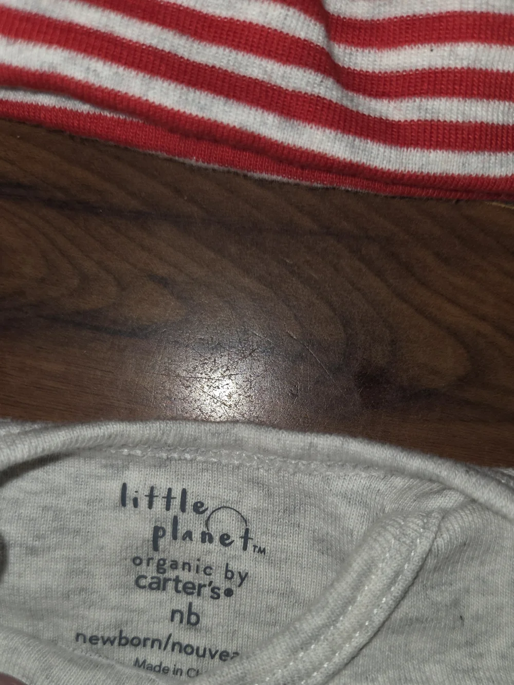 EUC Little Planet Carter's Red & Gray 'My First Christmas' Pajama Set With Hat